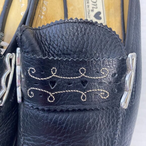 Brighton Lisa Black Leather Slip On Mule Size 8 Narrow - Picture 5 of 10